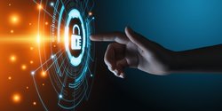 Digital analyst goes to touch computerized padlock